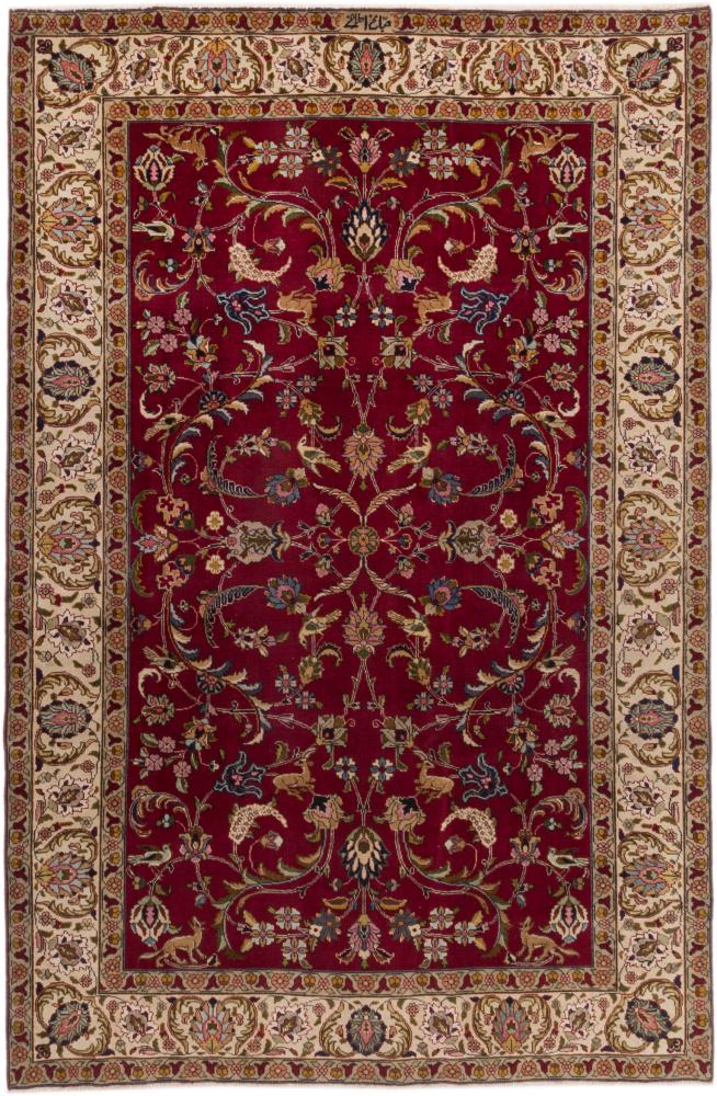 Persian Rug Tabriz Patina 9'7"x6'4" 9'7"x6'4", Persian Rug Knotted by hand
