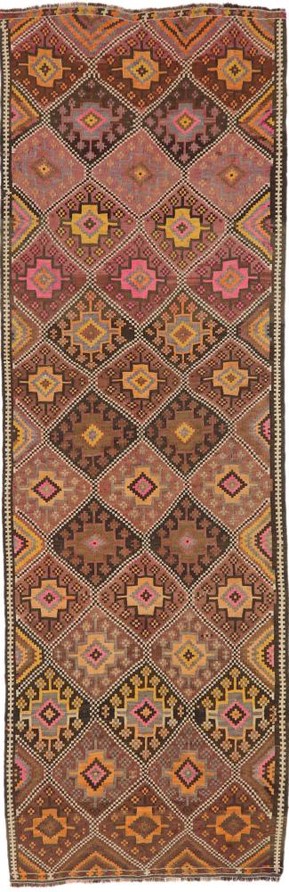 Persian Rug Kilim Fars Azerbaijan Antique 13'9"x4'6" 13'9"x4'6", Persian Rug Woven by hand