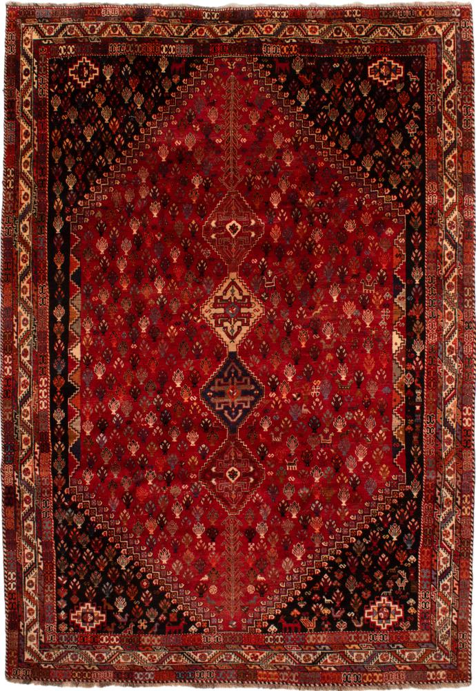 Persian Rug Shiraz 10'4"x7'1" 10'4"x7'1", Persian Rug Knotted by hand