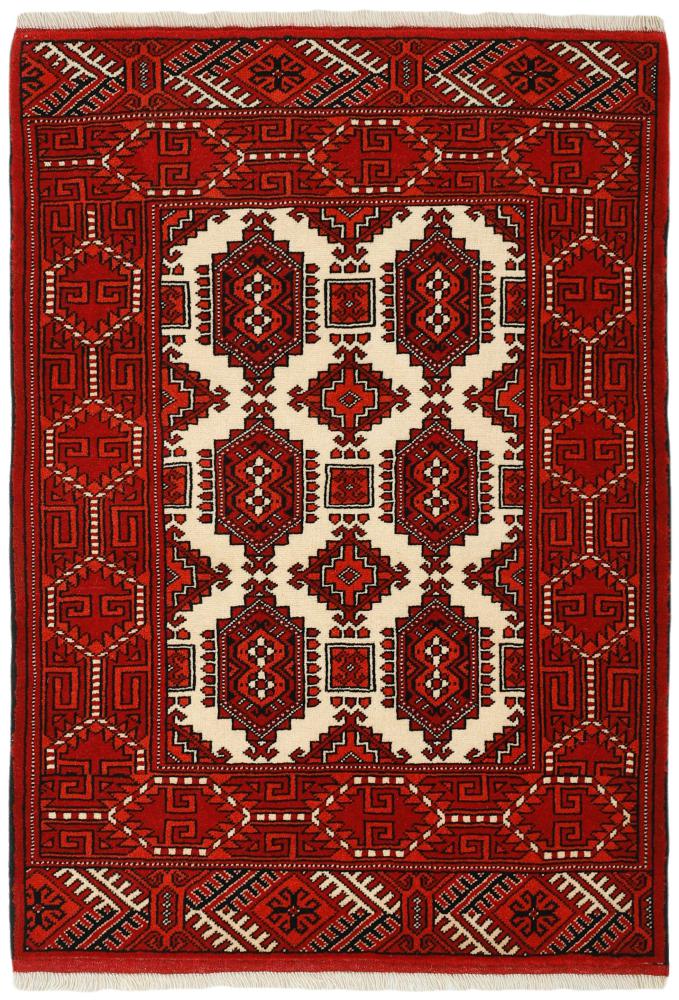 Persian Rug Turkaman 3'10"x2'9" 3'10"x2'9", Persian Rug Knotted by hand