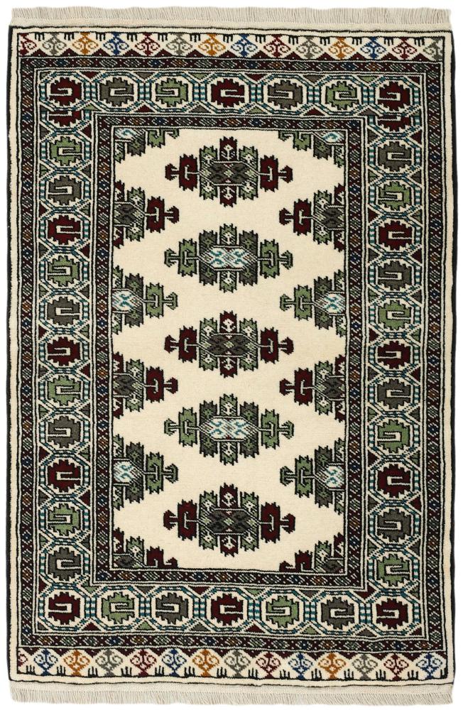 Persian Rug Turkaman 4'1"x2'9" 4'1"x2'9", Persian Rug Knotted by hand