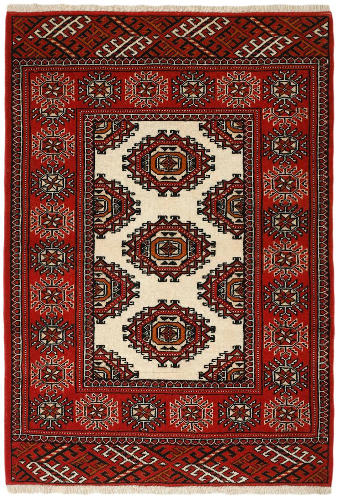 Persian Rug Turkaman 4'3"x2'10" 4'3"x2'10", Persian Rug Knotted by hand