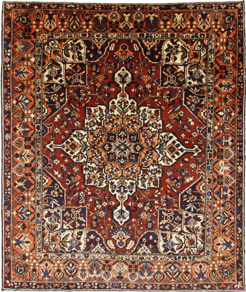  ペルシャ絨毯 バクティアリ 12'4"x10'2" 12'4"x10'2",  ペルシャ絨毯 手織り