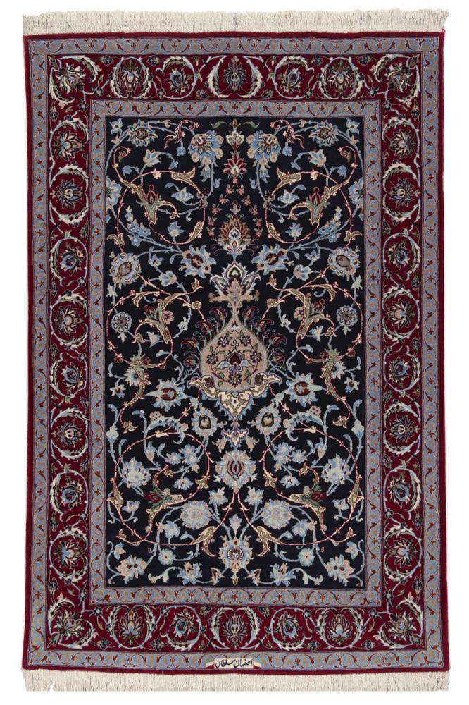 Tapis persan Ispahan Sherkat Chaîne de Soie 162x107 162x107, Tapis persan Noué à la main