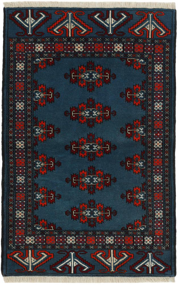 Perzisch tapijt Turkaman 4'5"x2'9" 4'5"x2'9", Perzisch tapijt Handgeknoopte