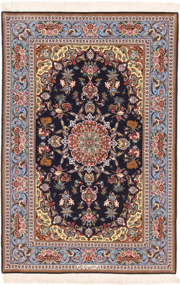 Perserteppich Isfahan Seidenkette 194x128 194x128, Perserteppich Handgeknüpft