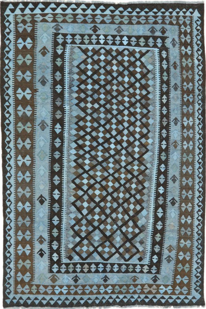 手織りカーペットキリム アフガン Heritage Limited 287x195 グレー/青色 (ウール 、アフガニスタン)
