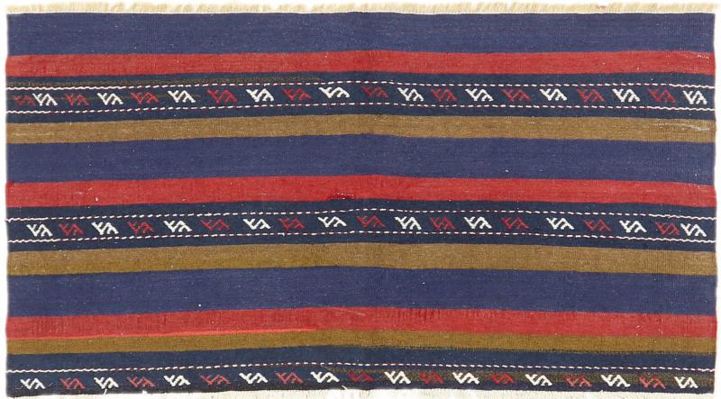 Tapis persan Kilim Fars Azerbaijan Antique 160x87 160x87, Tapis persan Tissé à la main