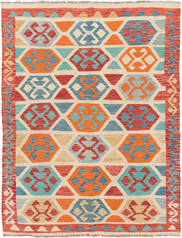 Afghan rug Kilim Afghan 6'6"x5'0" 6'6"x5'0", Persian Rug Woven by hand
