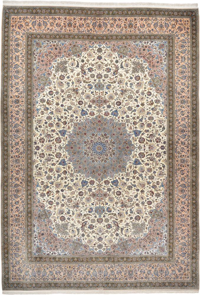  ペルシャ絨毯 イスファハン 絹の縦糸 611x411 611x411,  ペルシャ絨毯 手織り