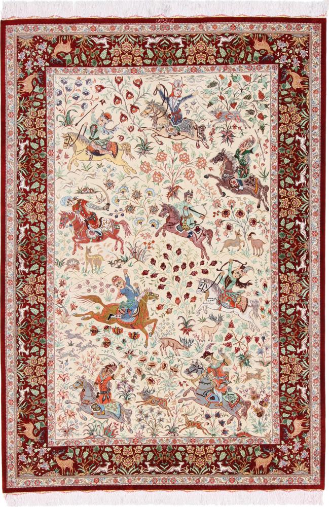 Perzisch tapijt Qum Zijde 193x132 193x132, Perzisch tapijt Handgeknoopte