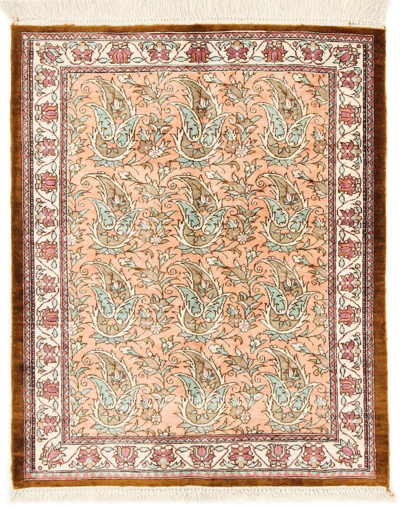  ペルシャ絨毯 クム シルク 66x49 66x49,  ペルシャ絨毯 手織り