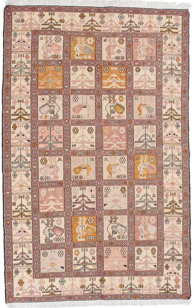  ペルシャ絨毯 キリム Fars 絹の縦糸 193x120 193x120,  ペルシャ絨毯 手織り