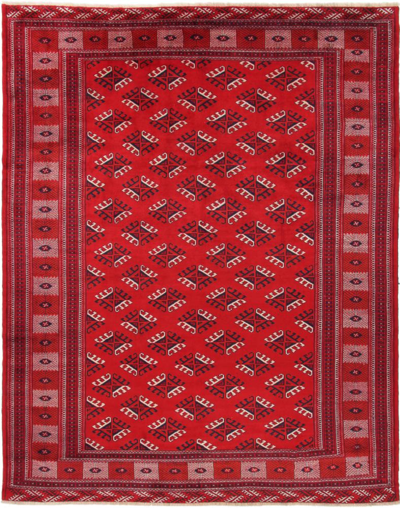 Persian Rug Turkaman 12'8"x10'2" 12'8"x10'2", Persian Rug Knotted by hand