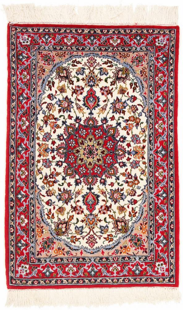 Perserteppich Isfahan Seidenkette 105x70 105x70, Perserteppich Handgeknüpft