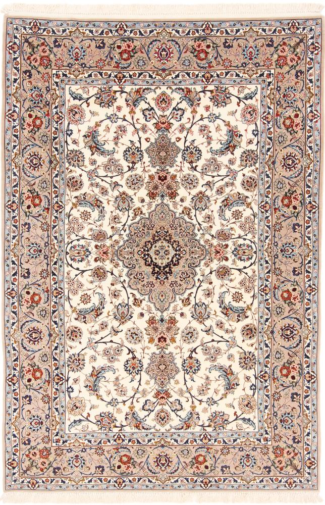 Perzsa szőnyeg Iszfahán Selyemfonal 7'5"x4'11" 7'5"x4'11", Perzsa szőnyeg Kézzel csomózva