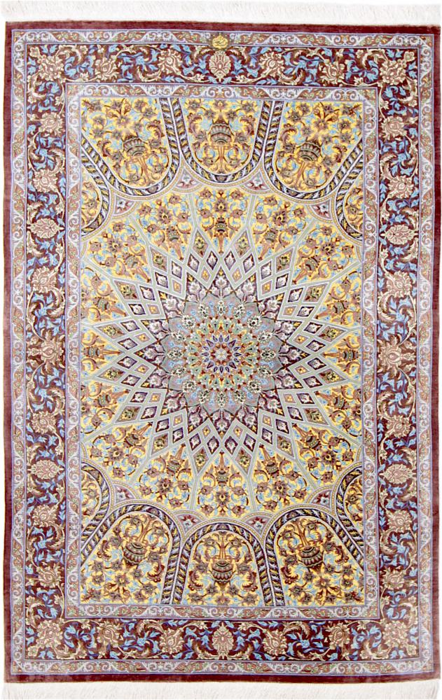Persisk matta Qum Silke 152x101 152x101, Persisk matta Knuten för hand
