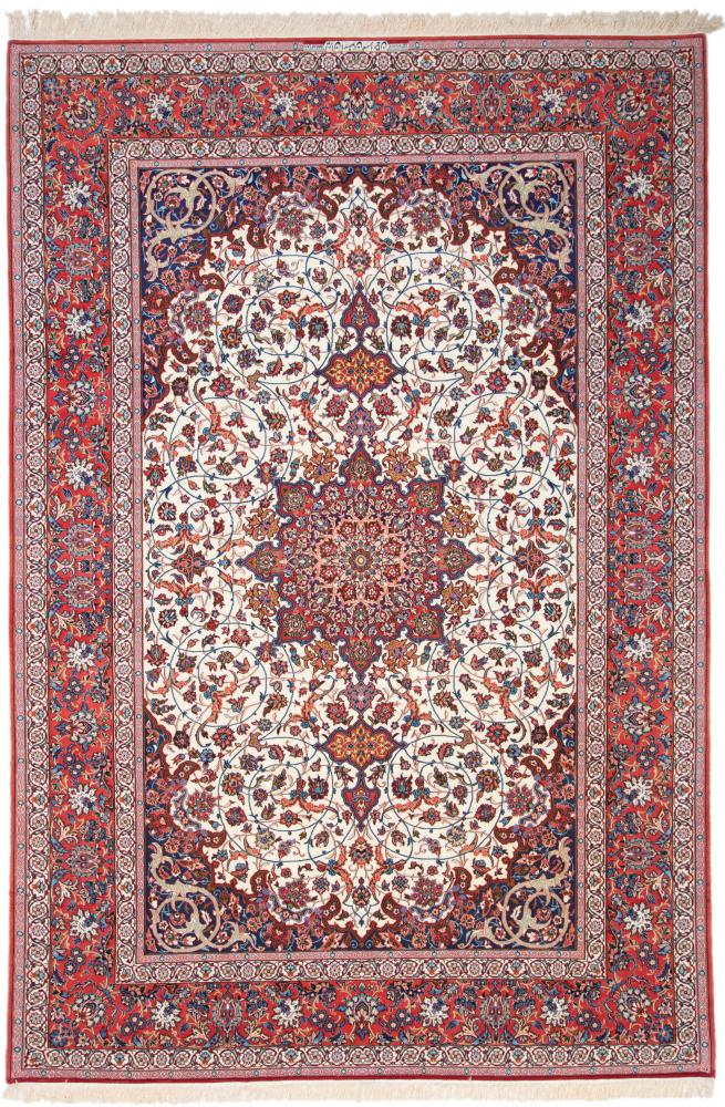 Perserteppich Isfahan Seidenkette 10'2"x6'9" 10'2"x6'9", Perserteppich Handgeknüpft
