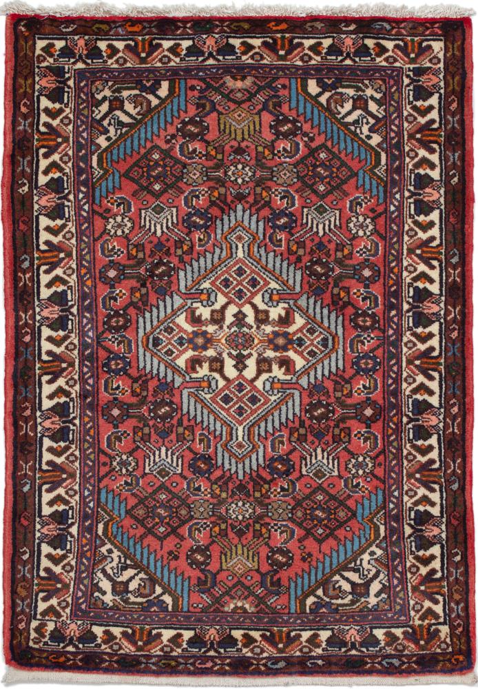 Tapis persan Hamadan 3'8"x2'8" 3'8"x2'8", Tapis persan Noué à la main