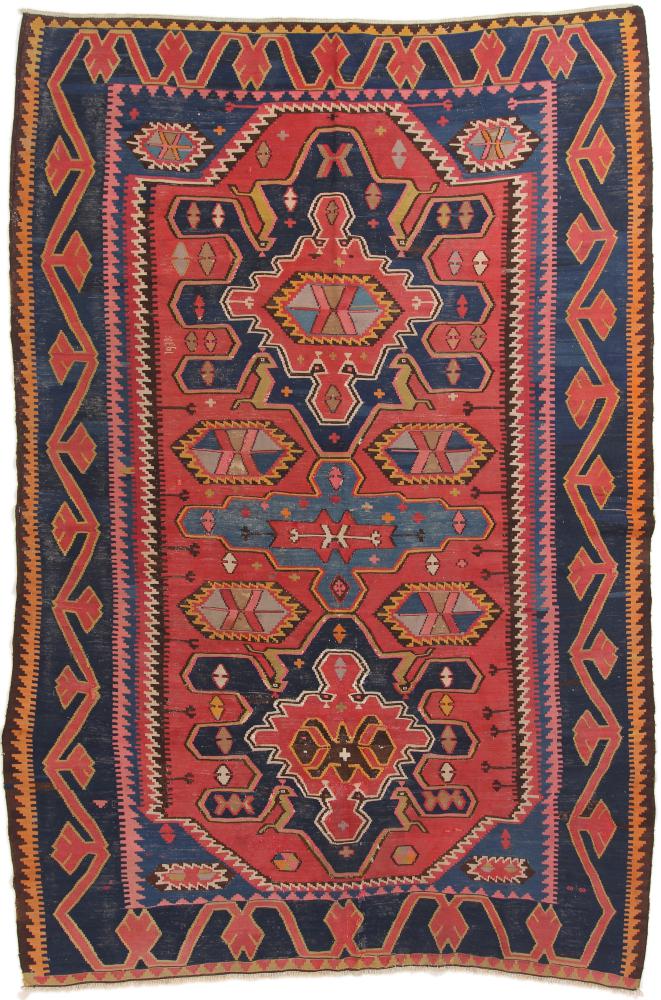 Persian Rug Kilim Fars 9'4"x6'2" 9'4"x6'2", Persian Rug Woven by hand