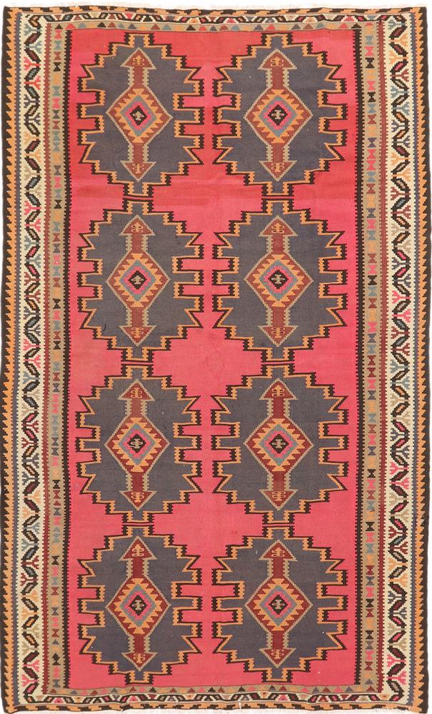 Persian Rug Kilim Fars Azerbaijan Antique 9'9"x6'0" 9'9"x6'0", Persian Rug Woven by hand