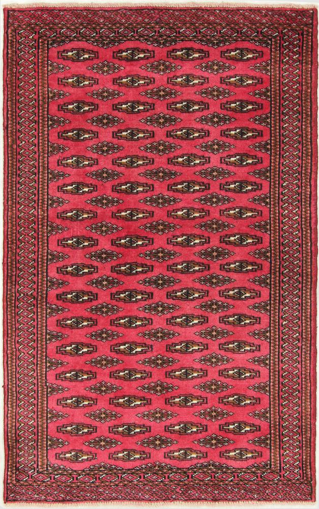 Persian Rug Turkaman 4'10"x3'0" 4'10"x3'0", Persian Rug Knotted by hand