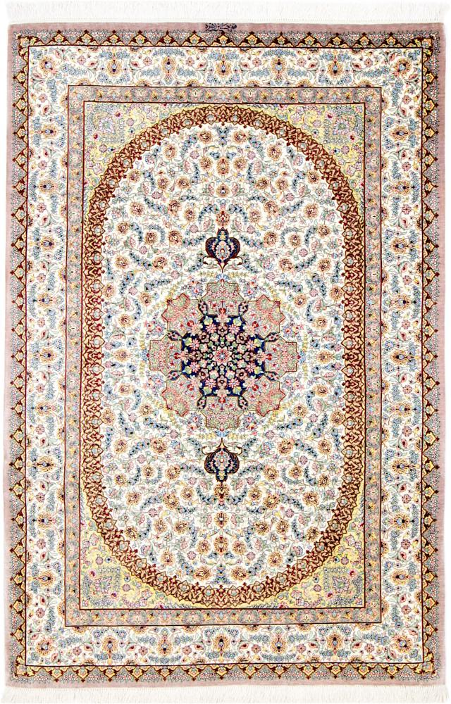 Tapis persan Ghom Soie 152x101 152x101, Tapis persan Noué à la main