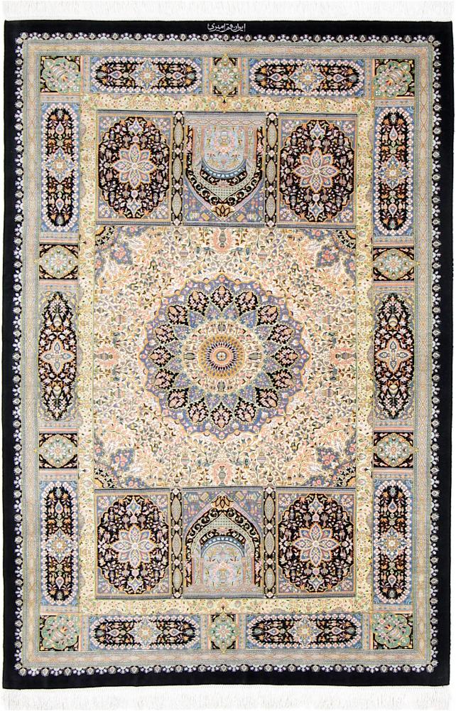 Persisk matta Qum Silke 153x100 153x100, Persisk matta Knuten för hand