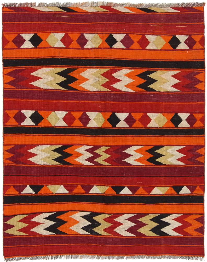 Afghaans tapijt Kilim Afghan Antiek 5'1"x4'2" 5'1"x4'2", Perzisch tapijt Handgeweven