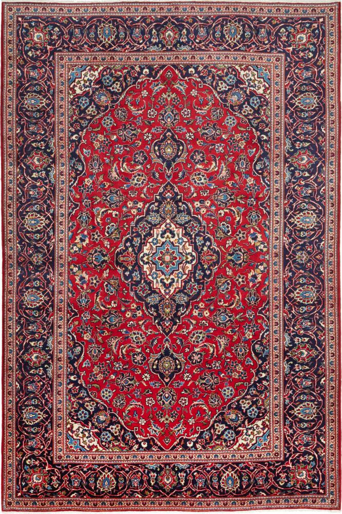 Tapis persan Kashan 296x198 296x198, Tapis persan Noué à la main