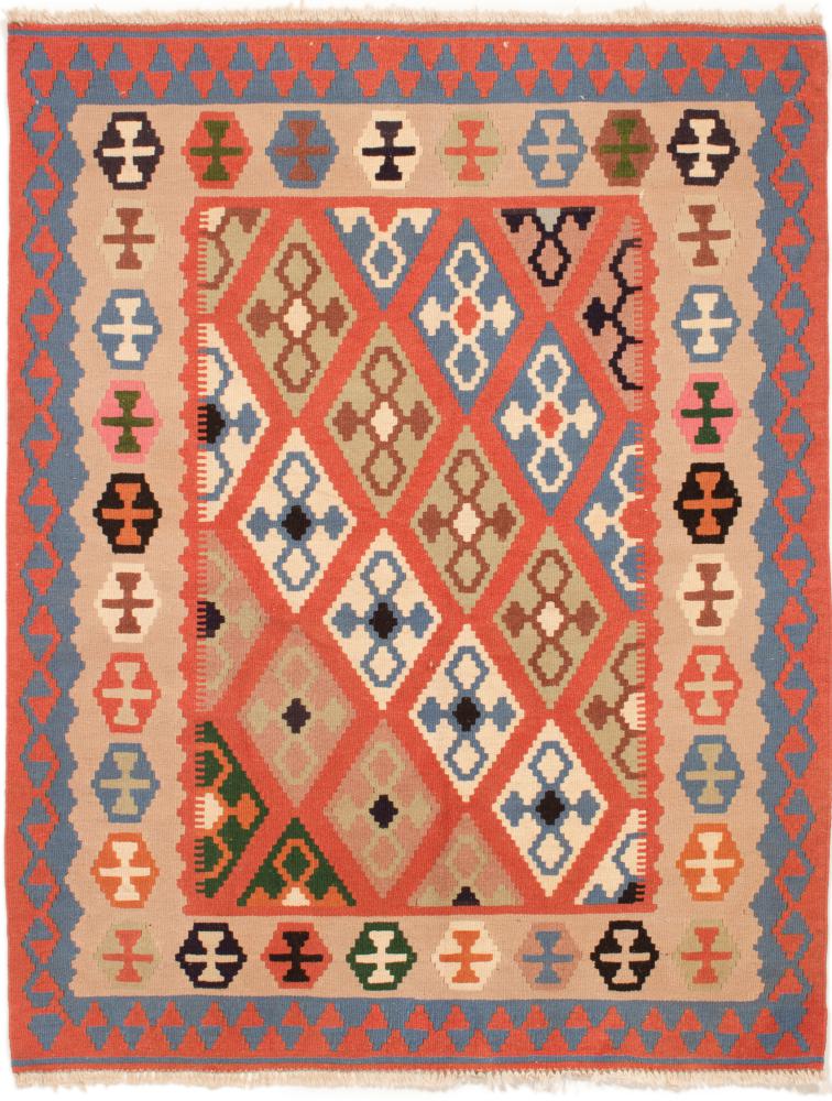 Persian Rug Kilim Fars 4'11"x3'9" 4'11"x3'9", Persian Rug Woven by hand