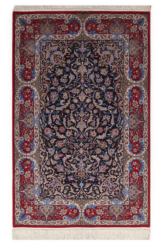 Persian Rug Isfahan Silk Warp 7'0"x4'7" 7'0"x4'7", Persian Rug Knotted by hand