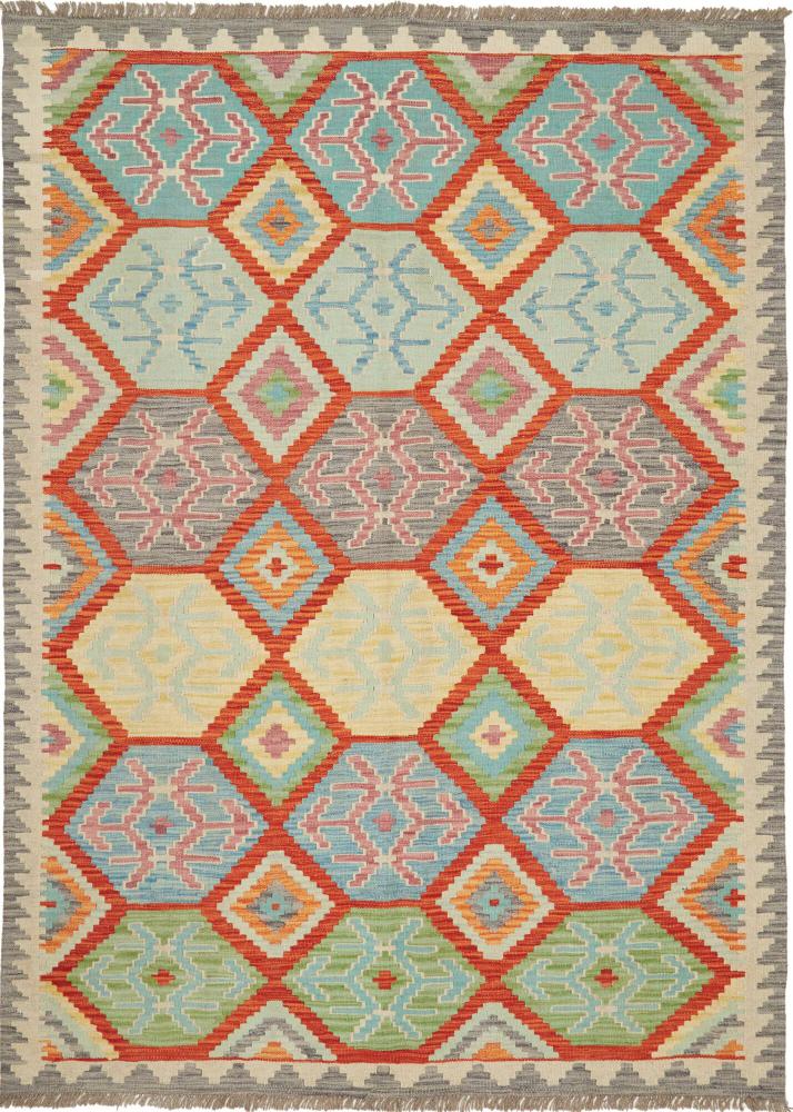 Tapis afghan Kilim Afghan 206x149 206x149, Tapis persan Tissé à la main