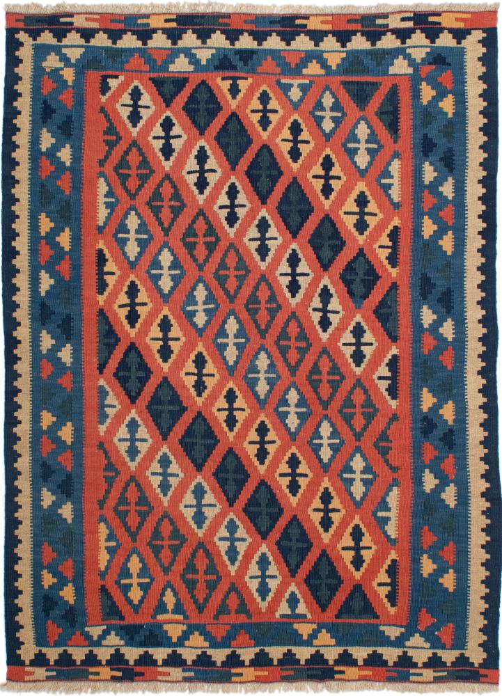 Persian Rug Kilim Fars 5'10"x4'3" 5'10"x4'3", Persian Rug Woven by hand