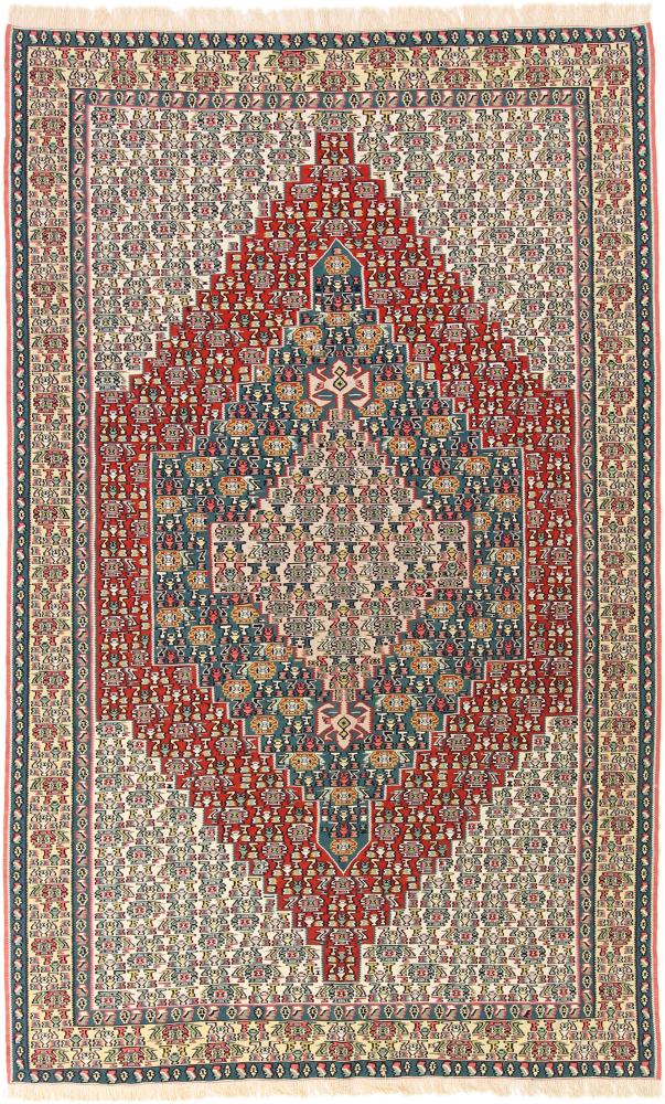 Persian Rug Kilim Fars Silk Warp 8'6"x5'3" 8'6"x5'3", Persian Rug Woven by hand