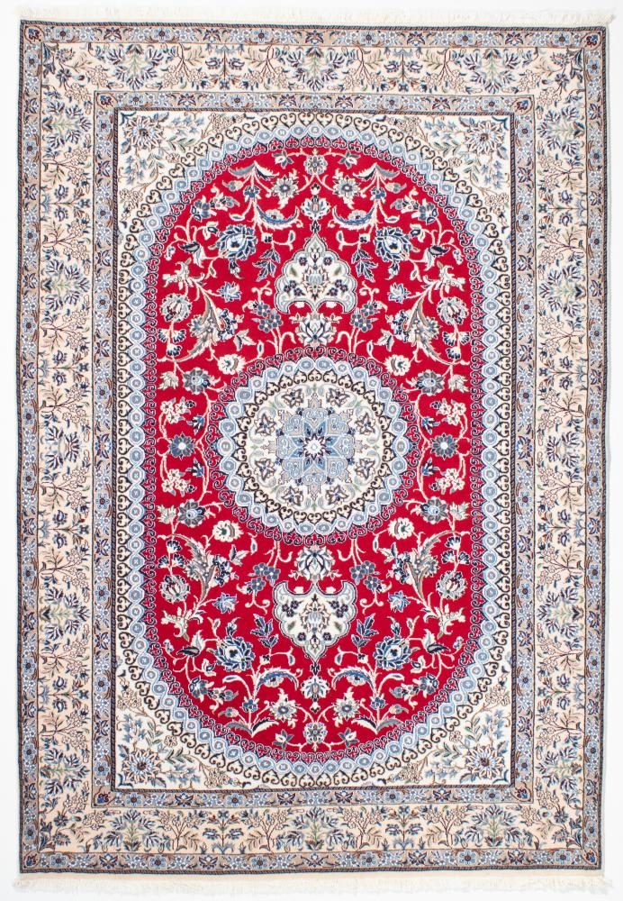 Persian Rug Nain 9La 7'10"x5'5" 7'10"x5'5", Persian Rug Knotted by hand