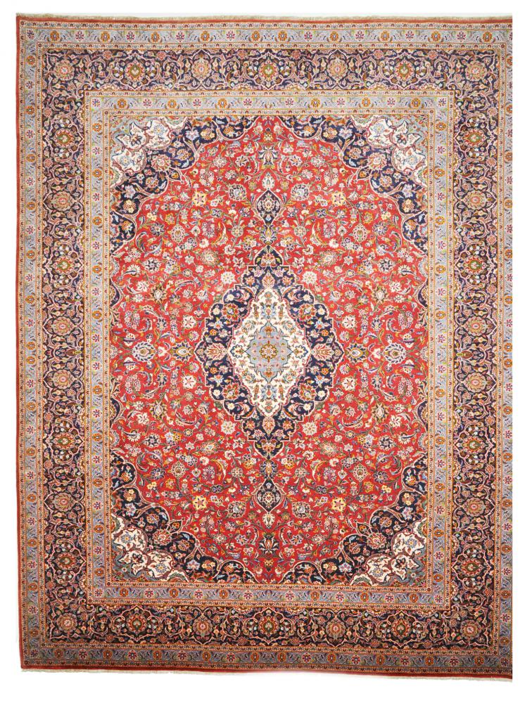 Persialainen matto Keshan 13'3"x10'2" 13'3"x10'2", Persialainen matto Solmittu käsin