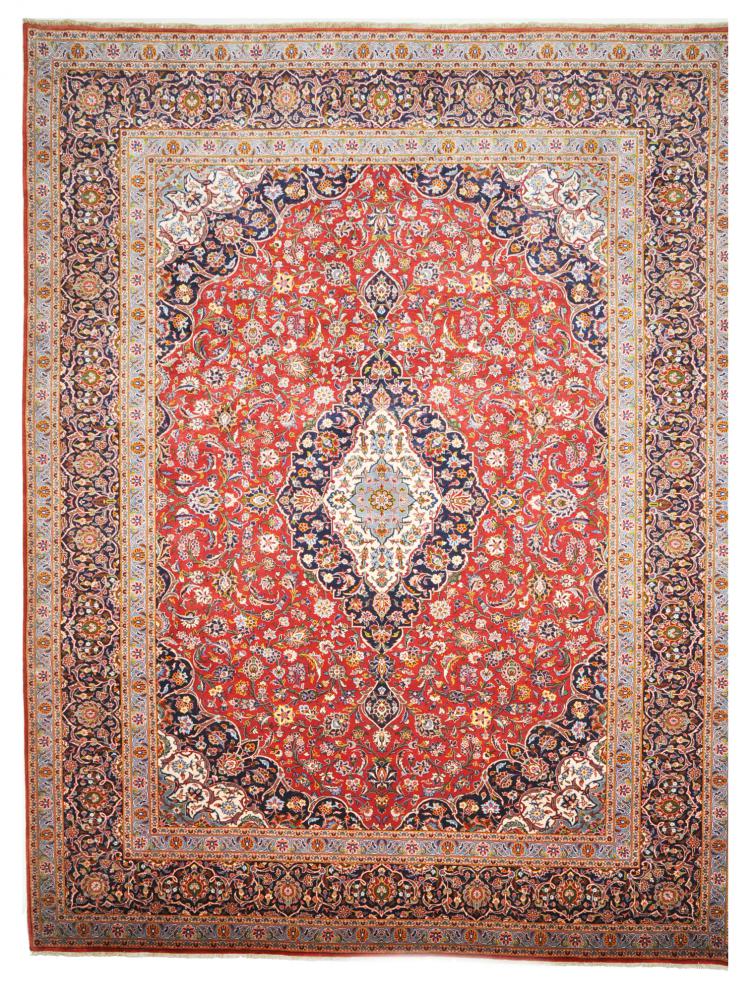 Persian Rug Keshan 13'3"x10'2" 13'3"x10'2", Persian Rug Knotted by hand