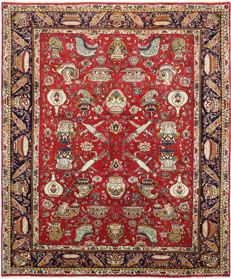  ペルシャ絨毯 タブリーズ 264x217 264x217,  ペルシャ絨毯 手織り