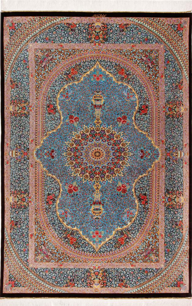 Persisk tæppe Ghom Silke Alipour 199x134 199x134, Persisk tæppe Knyttet i hånden