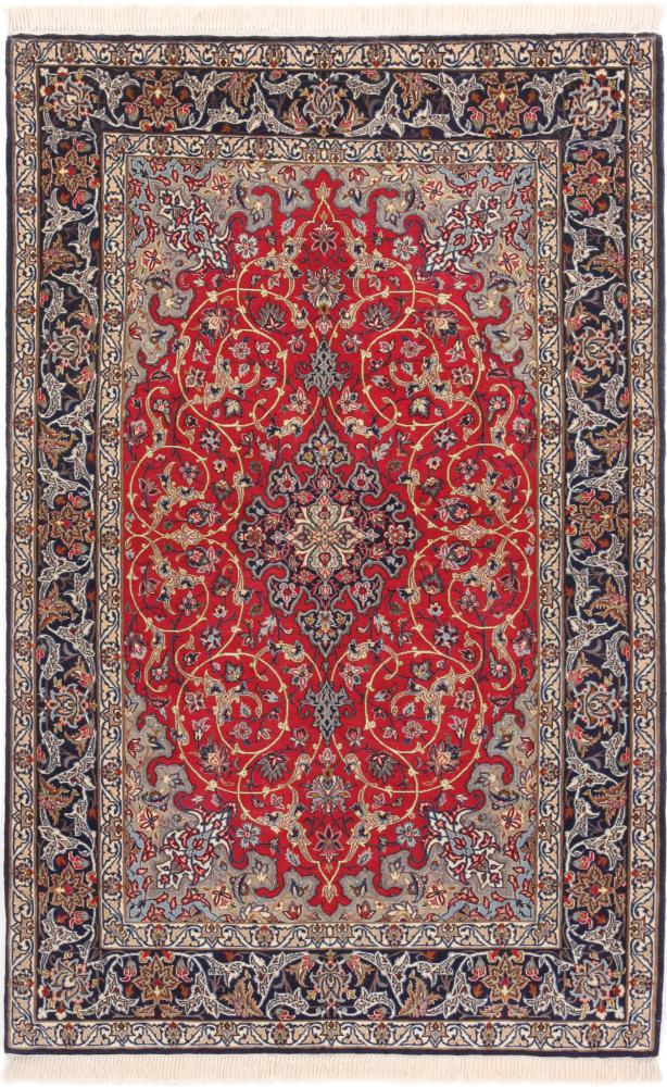 Persian Rug Isfahan Silk Warp 5'7"x3'6" 5'7"x3'6", Persian Rug Knotted by hand