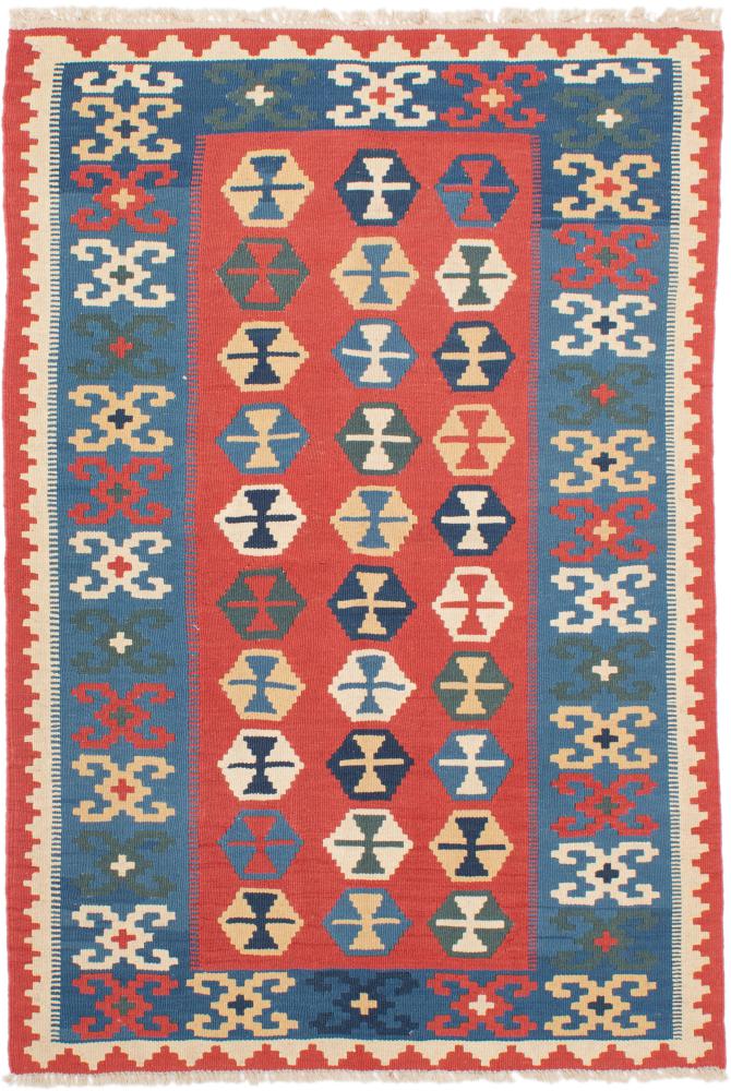 Persian Rug Kilim Fars 5'5"x3'9" 5'5"x3'9", Persian Rug Woven by hand
