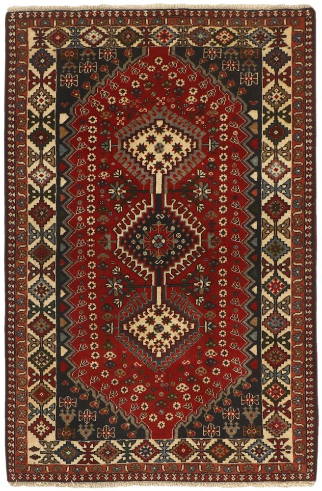 Persian Rug Yalameh 5'0"x3'5" 5'0"x3'5", Persian Rug Knotted by hand
