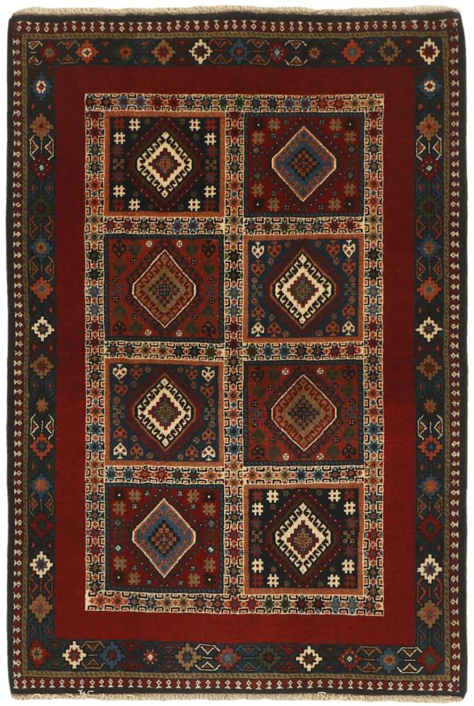 Persian Rug Yalameh 4'11"x3'4" 4'11"x3'4", Persian Rug Knotted by hand