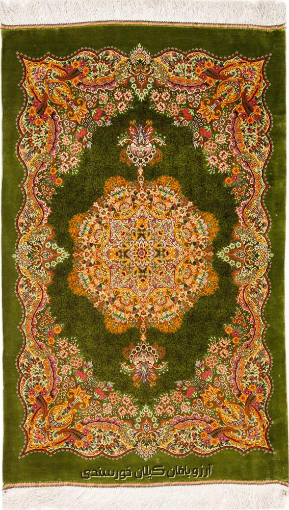 Persialainen matto Ghom Silkki Khorsandi 96x63 96x63, Persialainen matto Solmittu käsin