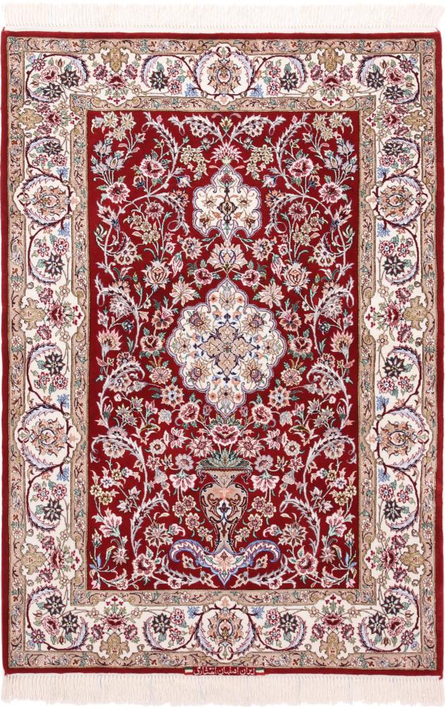 Persisk tæppe Isfahan Silketrend 161x109 161x109, Persisk tæppe Knyttet i hånden