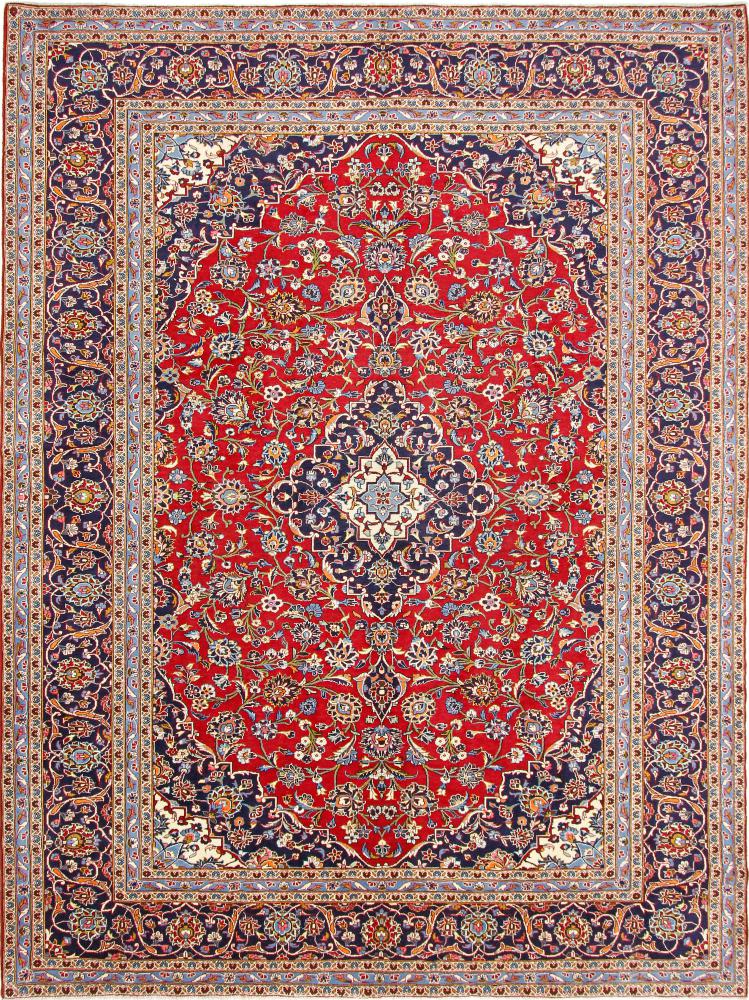 Persian Rug Keshan 12'10"x9'8" 12'10"x9'8", Persian Rug Knotted by hand