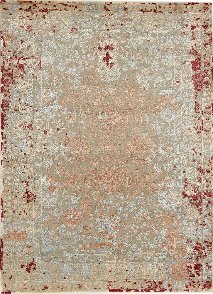 Indo rug Sadraa 6'8"x4'11" 6'8"x4'11", Persian Rug Knotted by hand