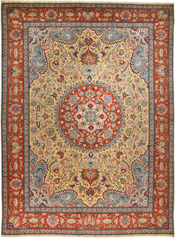 Persian Rug Tabriz 13'6"x9'11" 13'6"x9'11", Persian Rug Knotted by hand