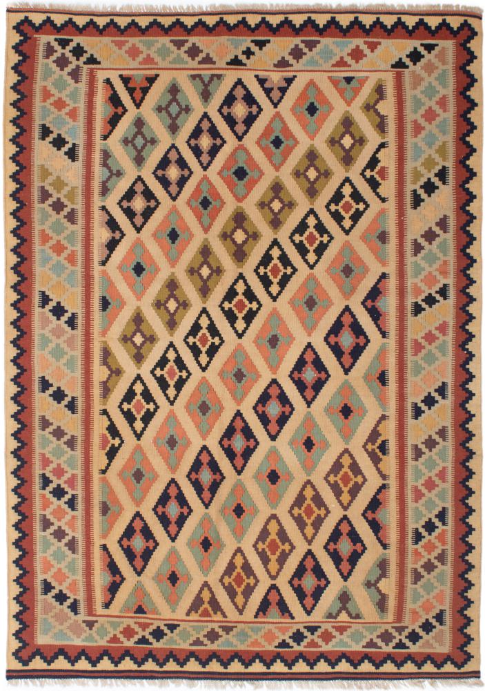  ペルシャ絨毯 キリム Fars 206x147 206x147,  ペルシャ絨毯 手織り